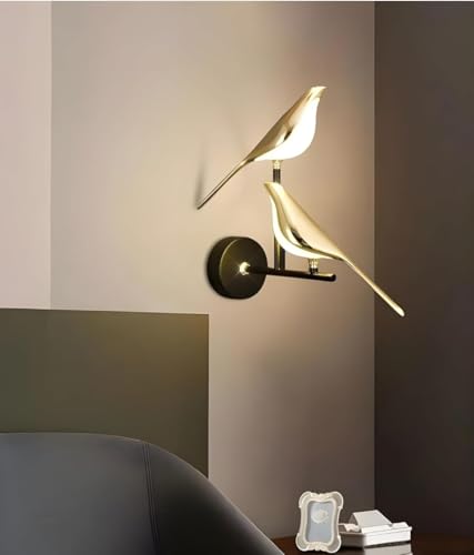Image of BrightLyt Two Gold Birds Wall Light for Living Room, Wall Lamps for Kitchen, Home Decorative Scones, Gallery, Offices Wall Lights and Cafe Wall Lights (Two Birds)