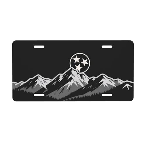 Tennessee Mountain Tri Star Aluminum License Plate Decor 6x12