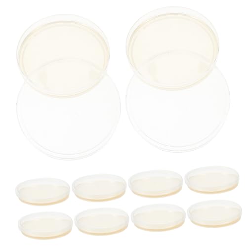 HOMOCONO 10pcs Nutrient Agar Plate Experiment Pour Petri Dishes with Agar Science Petri Dish Evaporating Cell Culture Dish Appetizer Agar Plates for Mushrooms Tissue Culture Plate