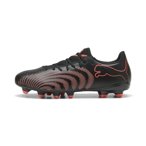 PUMA Botas de fútbol Unisex Future 9 Play FG/AG, Negro-Rojo Brillante, Gris Fuerte, Talla 39, PUMA Negro Rojo Brillante, Gris Fuerte, Talla 39 EU, Puma Negro Rojo Brillante Gris Fuerte, 39/39.5 EU