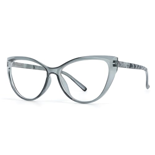 Image of Blue Light Blocking Cat Eye Glasses for Women Transparent Frame Anti UV Protection Zero Power Computer Glasses Lightweight Optical Frame