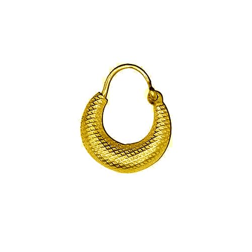 Image of SIVYAA Men's Single Piece Kaju Shape Bali Hoop Earrings | Pure 925 Silver | Size 10 mm to 16 mm | Textured Piercing Ear Ring | Bold Cool Look | Gift Item 4 Men Boys Kids | 6 Month Warranty, 1 Pcs