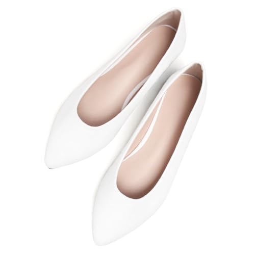Image of Dear Time Women's Pointed Toe Ballet Flats Simple Casual Office Work Flats Slip-on Comfortable Shoes
