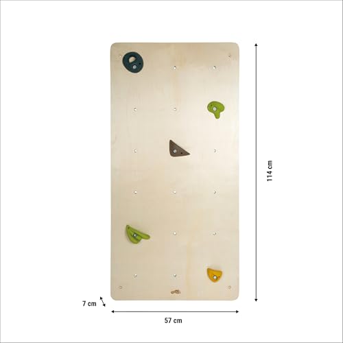small Foot Kletterwand mit Klettersteinen „Adventure“, Indoor-Kletterwand aus Holz mit 5 griffigen Klettersteinen, für Kinder ab 3 Jahren, 12817