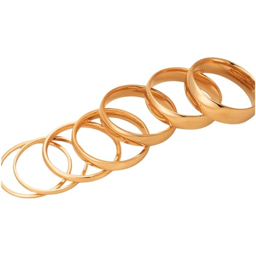 18K Gold PVD Coating Rings for Women, Band Ring, Wedding Ring, 1mm, 1.5mm, 2mm, 3mm, 4mm, 5mm, 6mm Band, Pinky Ring, Wedding Ring