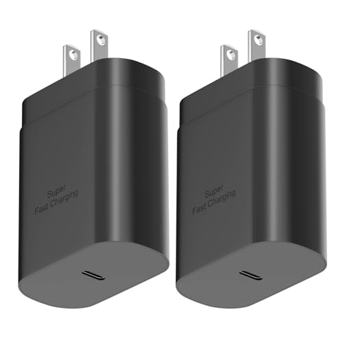 Samsung USB-C Super Fast Charging Power Adapter,25W PD Charger Block for Samsung Galaxy S25 Ultra/S25/S25+/S24 Ultra/S24/S24+/S23 Ultra/S23/S23+/S22/S22 Ultra/S22+/Note 20/S20/S21/S10, Tab S8(2 Pack)