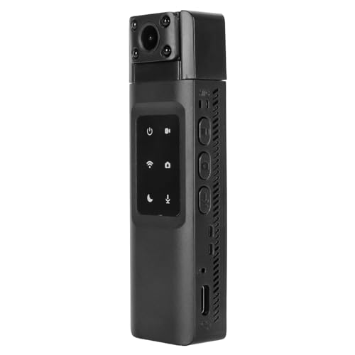 Cámara de Cuerpo Pequeño WiFi, Cámara de Cuerpo de Policía 1080P con Lente Giratoria de 180°, Cámara Compacta de Vídeo de Seguridad con Visión Nocturna por Infrarrojos para