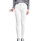 Maiyifu-GJ Women High Waist Skinny Ankle Jeans Casual Straight Leg Pencil Denim Pants Boyfriend Slim Fit Washed Stretch Jean (White,26)
