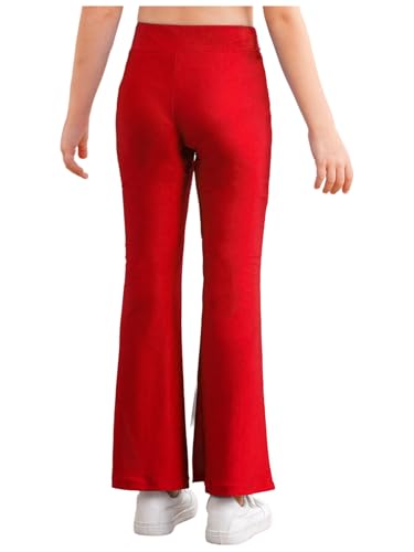 Kids Girls Flare Leggings V Cross High Waist Running Bootleg Flare Pants Bell Bottom Dance Yoga Pants2