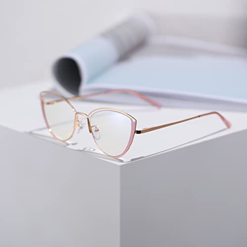 Image of MORESHINE Fashion Cat Eye Blue Light Blocking Glasses for Women, Glasses for Reading /Computer /TV /Phones Eye Strain