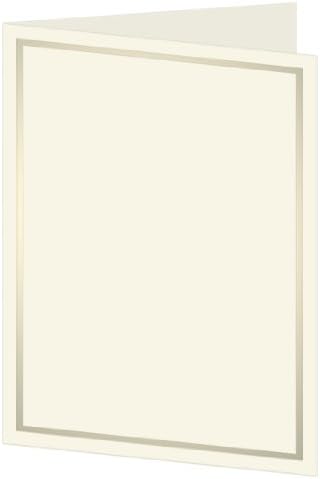 Pearl Foil Invitation, Program, Single Fold 5x7, Ecru Cardstock, 65lb, 50 Pack