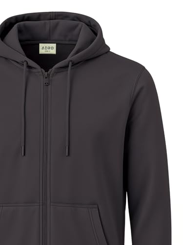 Image of ADRO Mens Cotton Solid Zipper Hoodie Sweatshirts