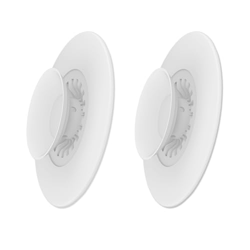 ZORVYN 2 Pezzi Universali Tappi di Scarico in Silicone, Tappo Lavandino e Vasca da Bagno con Funzione Pressa e Filtro per Capelli, Pratico Scarico per Lavandini, Vasche da Bagno e Lavelli (Bianco)