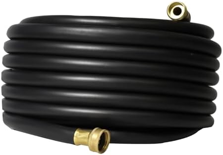 Aain 50FT 5/8 Heavy Duty Flexible Durable Rubber Garden Hose with Brass Fittings Kink Free Leakproof for Gardening Agriculture Car Washing Black - Thumbnail 2