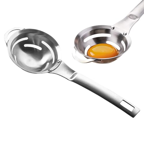 Filtro de yema de huevo – Separador de yema de huevo, herramienta de horneado de buena durabilidad | Separador de huevos de cocina de múltiples agujeros, separador de claras de huevo de acero
