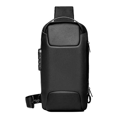 WMSD Sac à bandoulière étanche USB Oxford pour Homme Sac à bandoulière antivol Sac à bandoulière Multifonction Court Voyage Sac de Poitrine pour Homme Cover