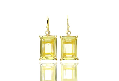 Boucles d'oreilles en quartz citron grand quartz jaune anti-teint terne
