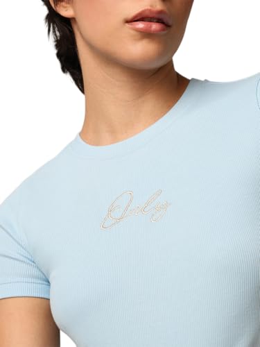 Image of ONLY Women's Cotton Solid Regular Fit T-Shirt