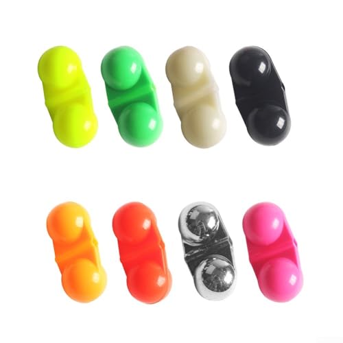 Cuentas de doble anillo de estímulo visual, campana de atractor de pesca, 10 sonajeros de bagre (color mezclado)