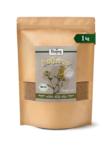 Biojoy Semillas de mostaza Orgánicas (1 kg), amarillas y enteras, mostaza en granos (Sinapis alba)