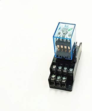 MY4NJ DC 12V Coil 3A Electromagnetic Relay 14 Pin 4PDT 4 NO 4 NC + Base Socket