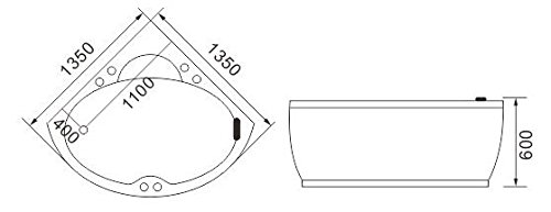 Bagno Italia vasca idromassaggio cm 135x135 con poggiatesta rubinetteria inclusa I