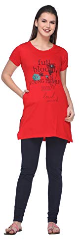 Image of IN Love Women Chest Print Tshirts (Crazy Red)(4XL)