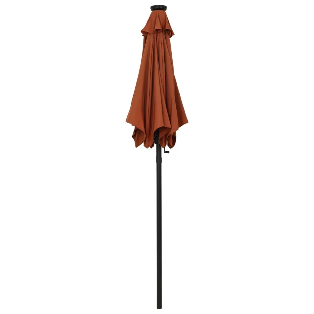 vidaXL Sombrilla con Luces LED Aluminio 200x211cm Parasol Toldo Multicolor