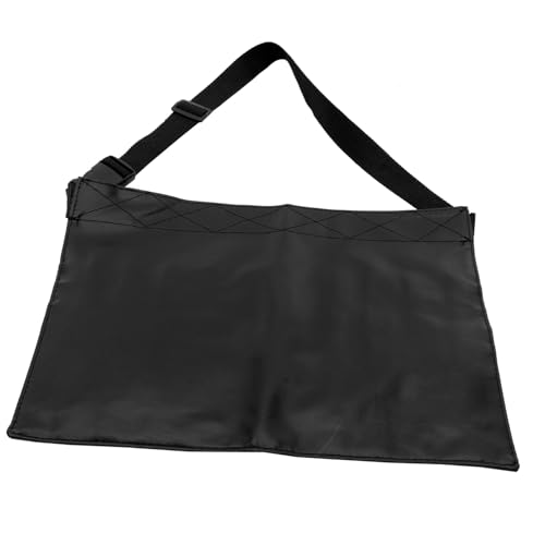 ERINGOGO 実用的なメイクアップエプロンバッグ レザー製 耐久性収納ブラシベルト付き 化粧師専用 ドレッサーバッグ 黒 化粧道具整理用