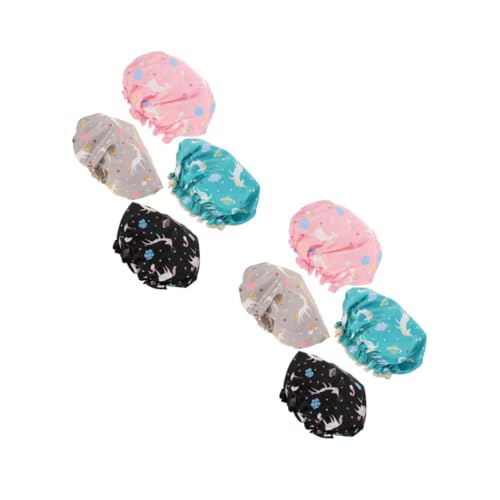 ASAKKURA 8個独角獣カーデザインの防水浴帽 シャワー スパ メイク時になエ