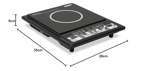 Image of Omen Changing Lives OM 28, 2000W Induction Cooktop for Kitchen | Push-Button Operation | Digital Display | Fast Heating Technology | 7 Preset Functions | BIS Certified | 1-Year Warranty