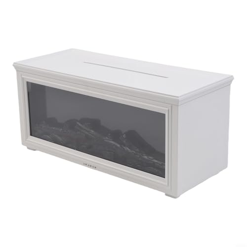 Diffuseur d'arômes humidificateur de flamme de cheminée 3D led blanc avec télécommande - 5