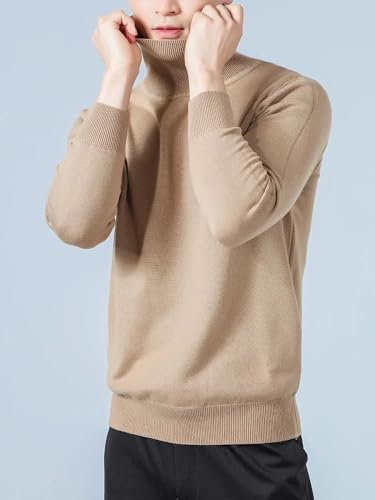 Men's Cashmere Sweater Solid Color Autumn and Winter Soft Warm Knitted Sweater2