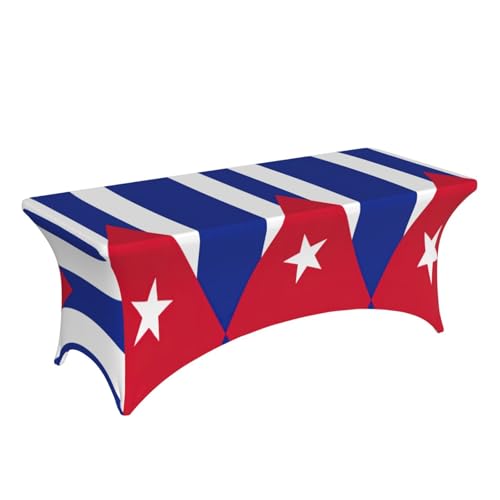Housse de table élasthanne 1,8m drapeau cubain mariage fête EdWal - 4