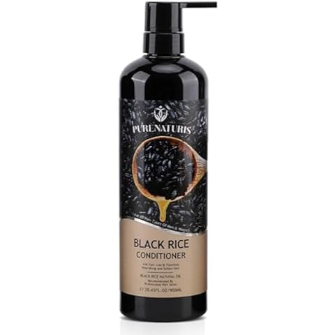 PureNaturis Black Rice Oil Extract Hydrating Conditioner - Anti-Hair Loss, Reduce Hair Fall and Repair for Dry and Damaged Hair, Leaves Hair Soft and Manageable, Captivating Fragrance, 30.43 fl oz Cover