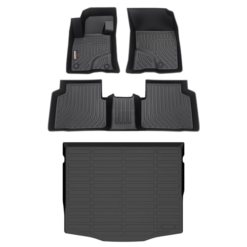 Binmotor-Floor Mats & Cargo Liner Set for Ford Escape 2020-2024 2025, All Weather Car Floor Mat for Ford Escape Accessories, Rubber Mats TPE Car Liners Escape Trunk Liner Trunk Mat