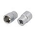 Aexit 25mm Length Hand Operated Tools 1/4-inch Square Drive 12mm 6 Point Impact Socket Silver Tone 2pcs Model:58as324qo51