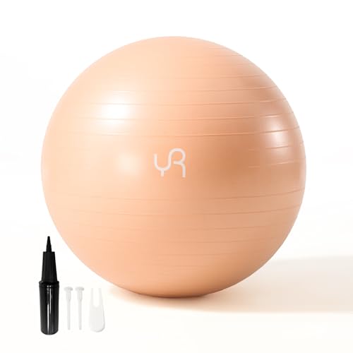 Image of Exercise Ball for Workouts, 25cm /55cm Anti-Burst and Slip Resistant Yoga Ball for Gym Fitness and Physical Therapy (Light Brown)
