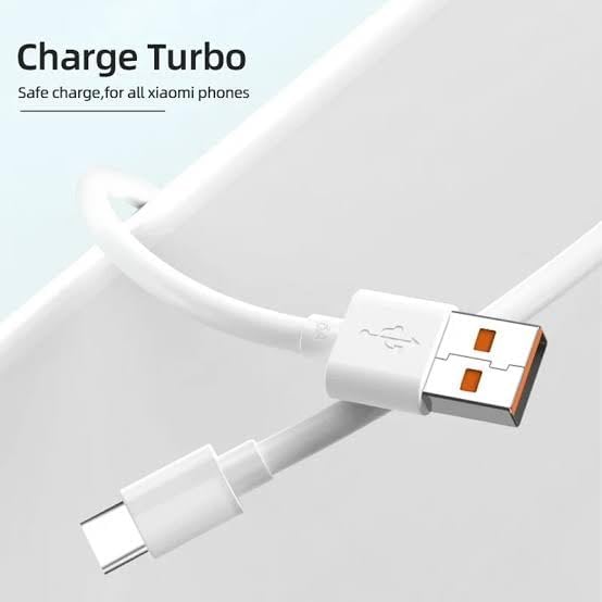 Image of Mi USB to Type-C Fast Charging Cable 67W, mi Cable Original Sonic Charge 3.0, 6A, 480Mbps Data Transfer, 1M Sync Cord - Compatible with Mi 9 /10 /11 Pro, Redmi Note 10T /10i /CC9 Pro - White