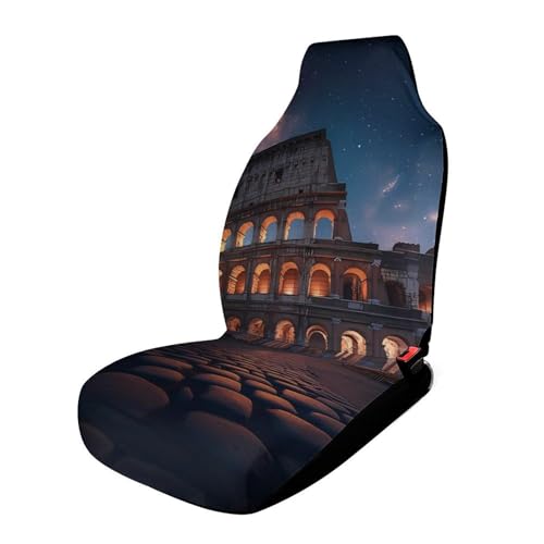 Roman COLOSSEUMES Prints Car Seat Covers Universal Car Front Seats Protector Auto Interior Accessories 1PCS