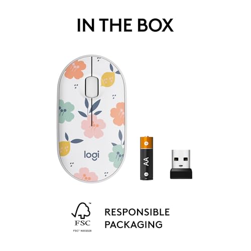 Logitech M340 Compact Ambidextrous Silent Wireless Mouse - Floral Bouquet - image 8