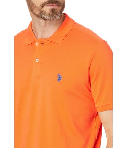 Image of U.S. POLO ASSN. Men Cotton Regular Fit Solid Polo With Small Pony | Two-Button Closure Pique Polo Shirt, Summer Fashion Golf Shirt