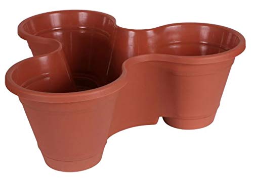 Steelpangal - 3 Tier Stackable Vertical Plastic Planter Mini Garden Herb Planter Indoor/Outdoor Use... (Adobe Terra Cotta)