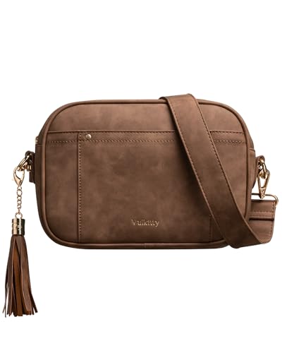 Crossbody Bags For Women, Leather Crossbody Purses Trendy Small Shoulder Handbags With Wide Strap