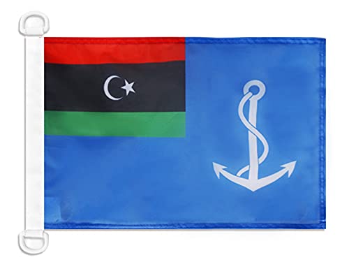 AZ FLAG - Libya Naval Ensign Nautical Flag - 18'' x 12'' - For Outdoor and Boat - Libyan War Banner Knitted Polyester with Two Plastic Rings - Vivid Colors - 12x18 in - 45x30 Cm — image 1