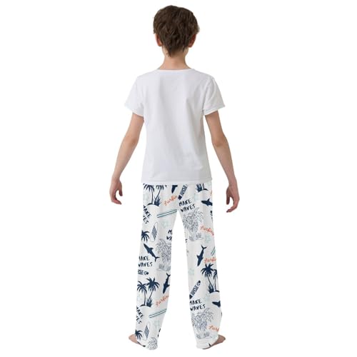 Aloha Surfing Boys Long Pants Soft Trousers Elastic Waist Kids Lounge Bottoms with Pockets S-XL3