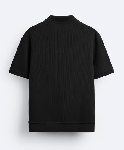 Image of Alan Jones Clothing Men's Textured Polo T-Shirt | Classic Short Sleeve Polo for Casual Wear