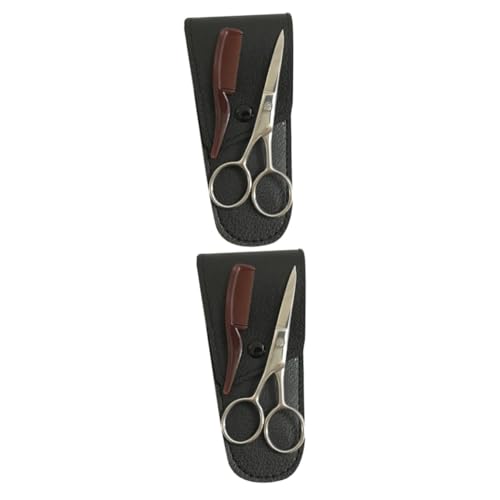 Didiseaon 2 Sets Stainless Steel Eyebrow Scissors Scissors for Men Barber Shears Beard Trimmer Precision Cutting Tool