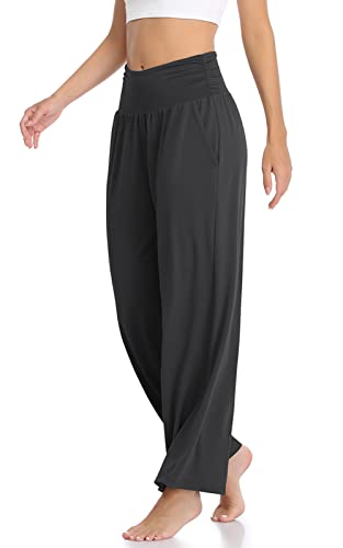 Image of TARSE Womens Wide Leg Pants Casual Loose Yoga Sweatpants Comfy Lounge Pajama Flowy Pants Pockets