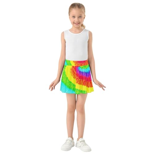 Cute Comfy Athletic Shorts Girls Skorts Tennis Skirts Toddler Butterfly Vibrant Tie Dye Rainbow Colors 4t3